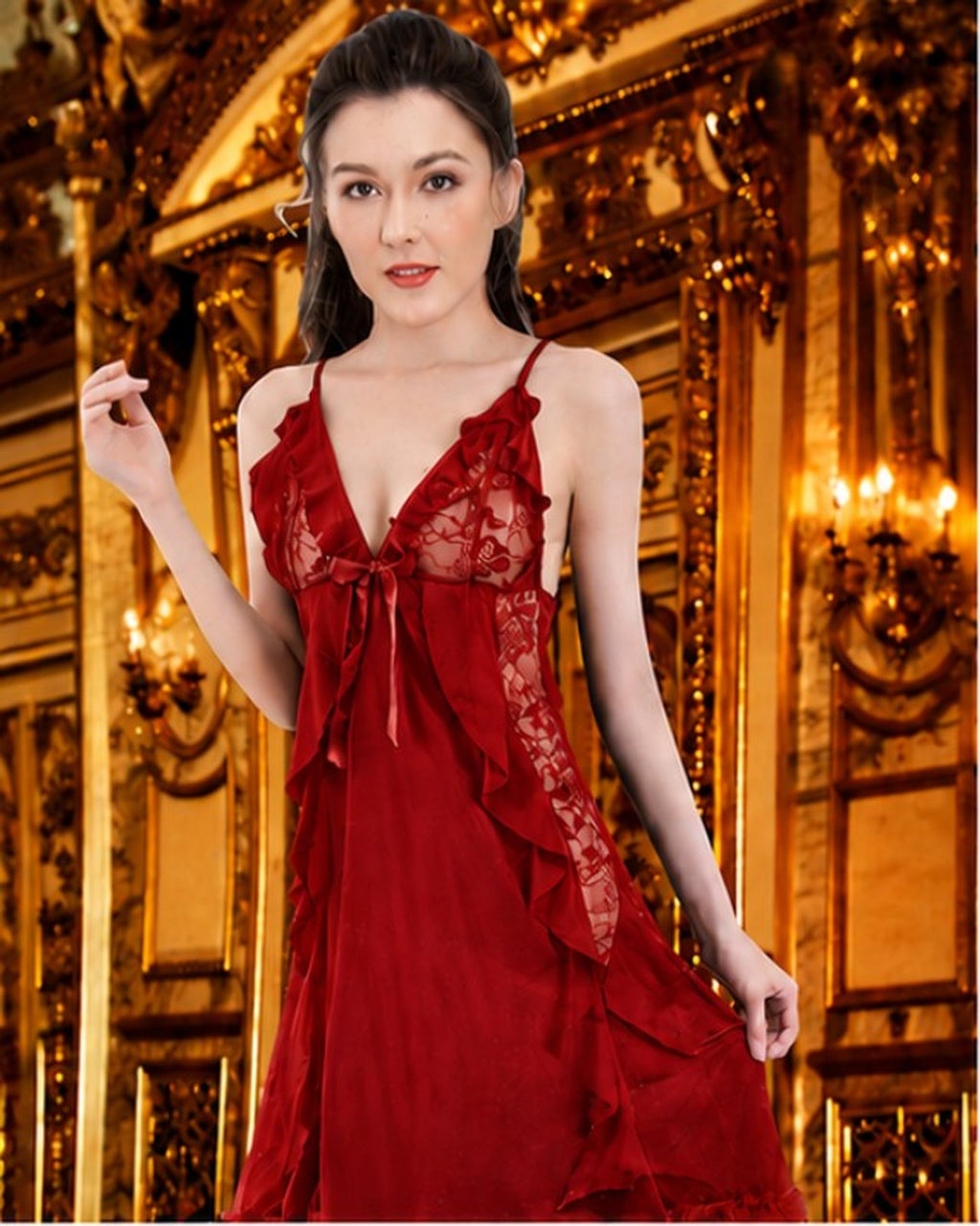 Cascata Rossa Lace Gown