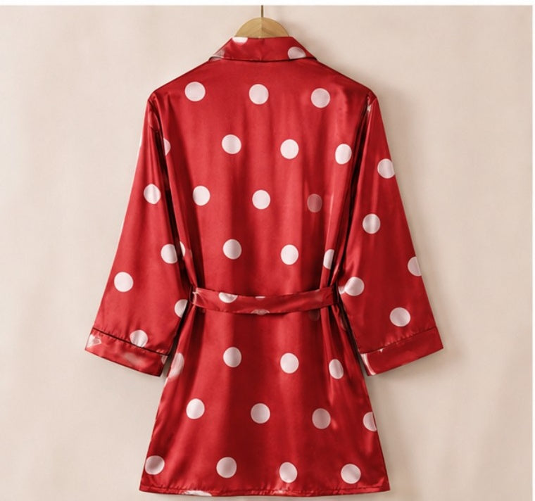 Polka Dot 3-Piece Satin Loungewear Set