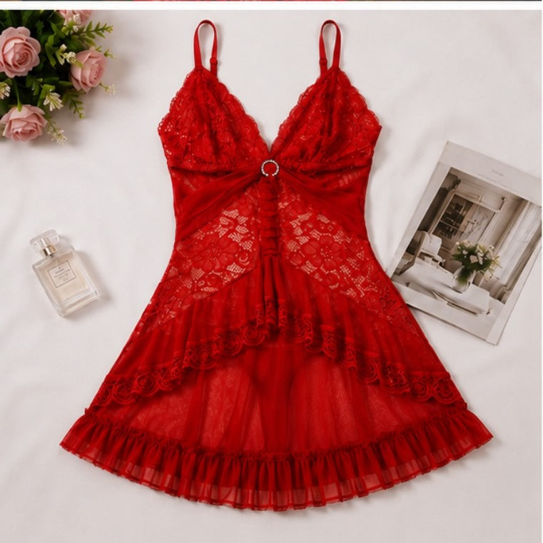 Ring Sheer Lace Babydoll