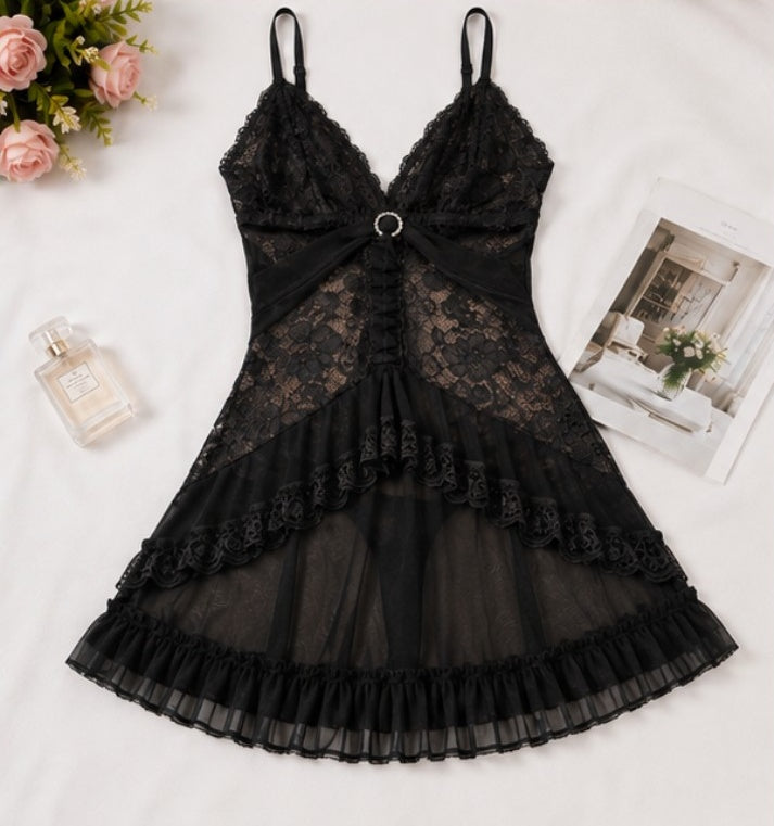 Ring Sheer Lace Babydoll