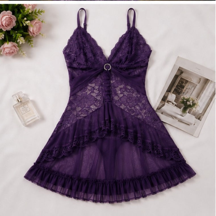 Ring Sheer Lace Babydoll