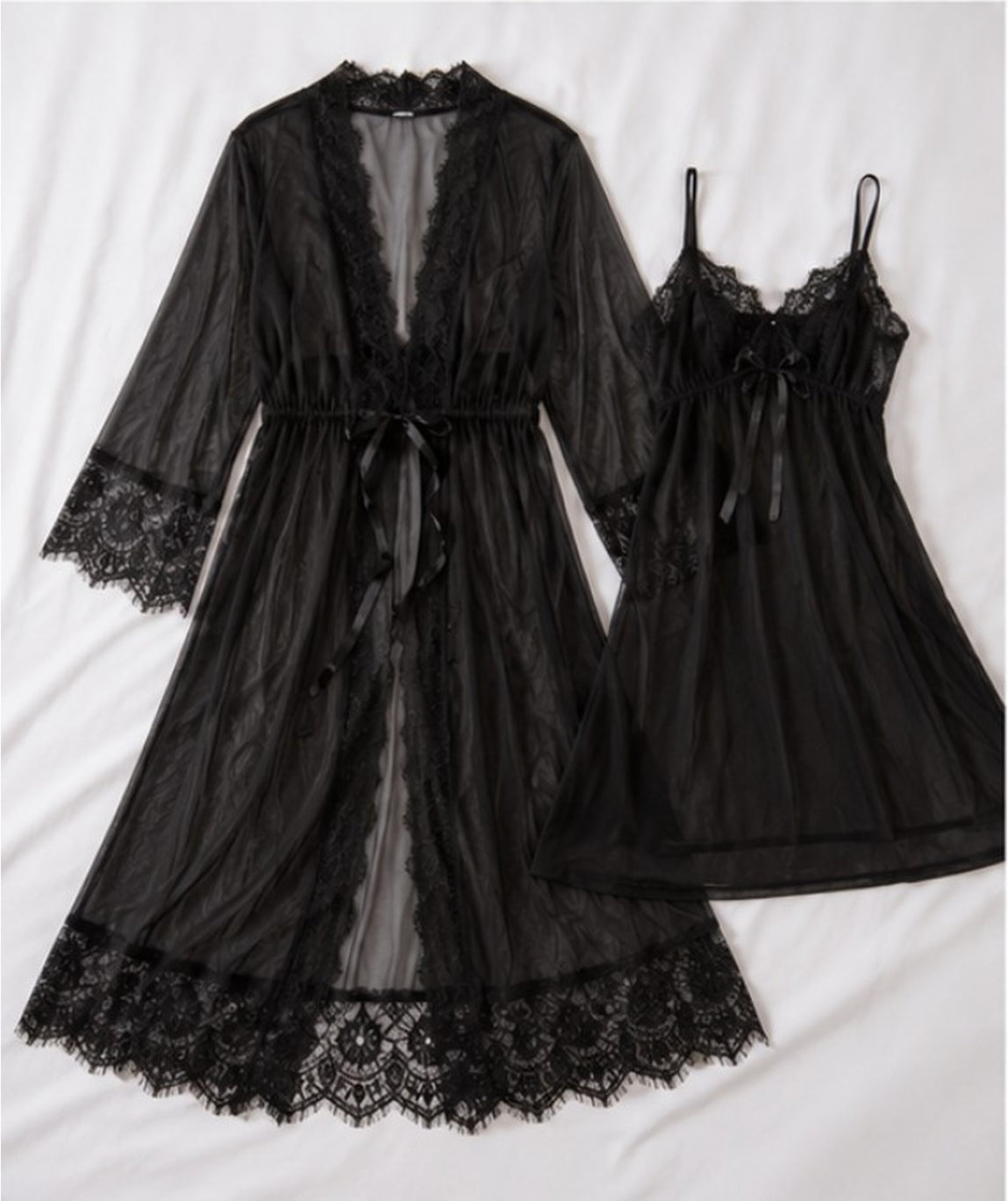 Notte Velata Mesh Robe Set