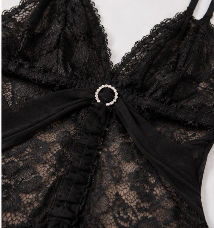 Ring Sheer Lace Babydoll