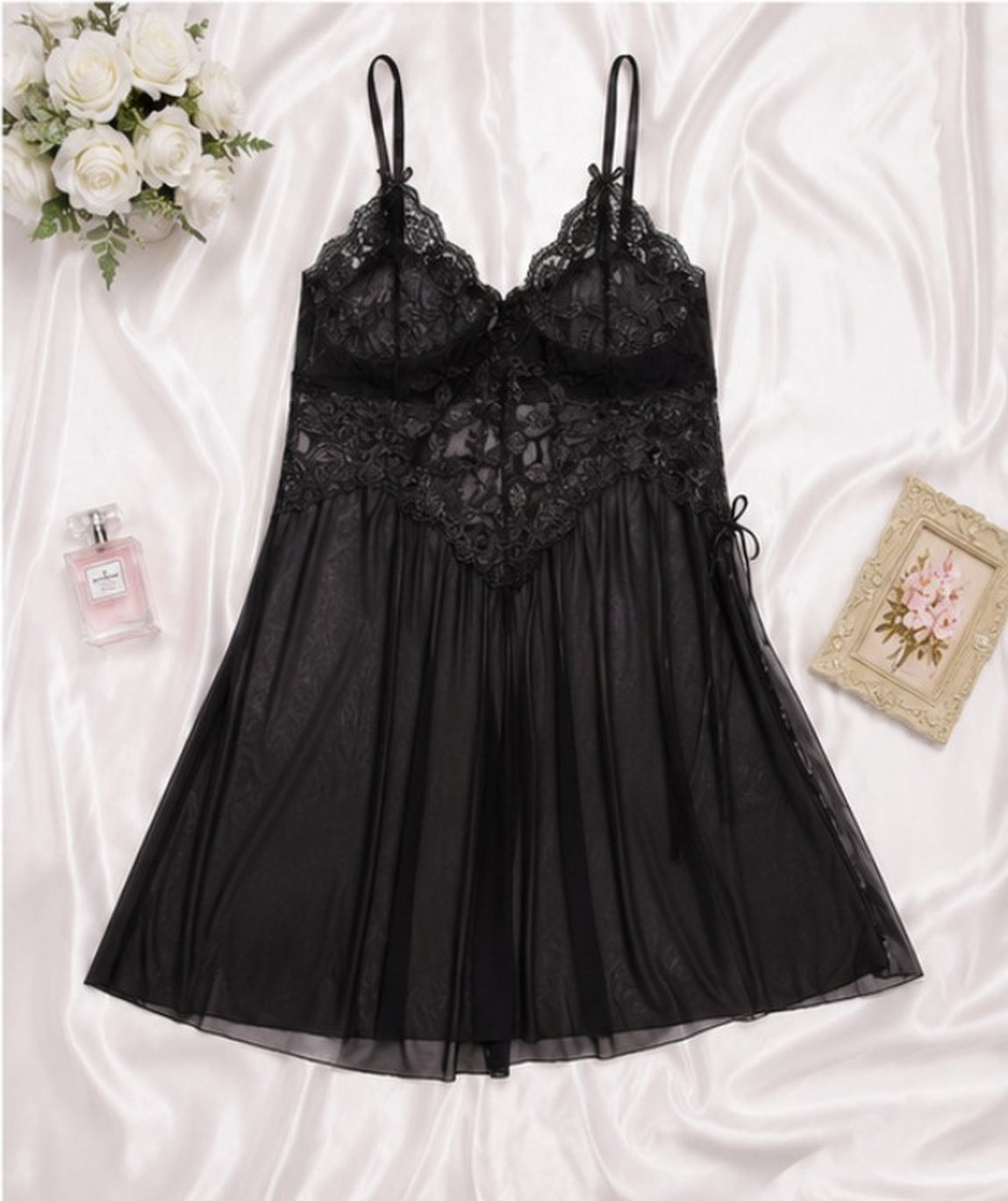 Sussurro Nero Corset Babydoll