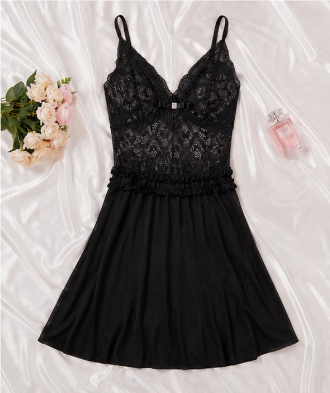 Diamante Nero Strappy Babydoll