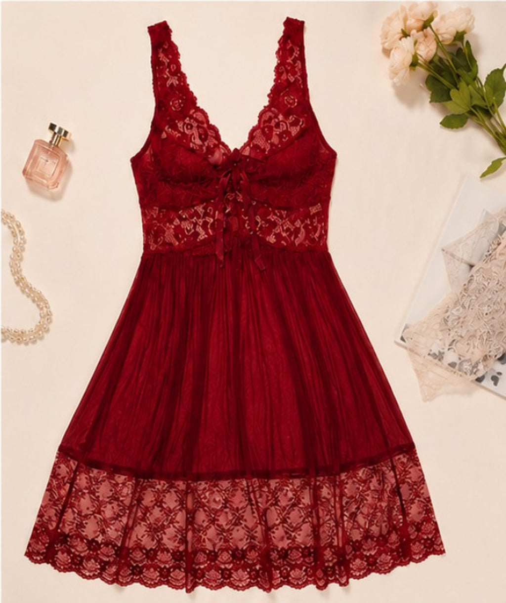 Vino Rosso Wide-Strap Babydoll
