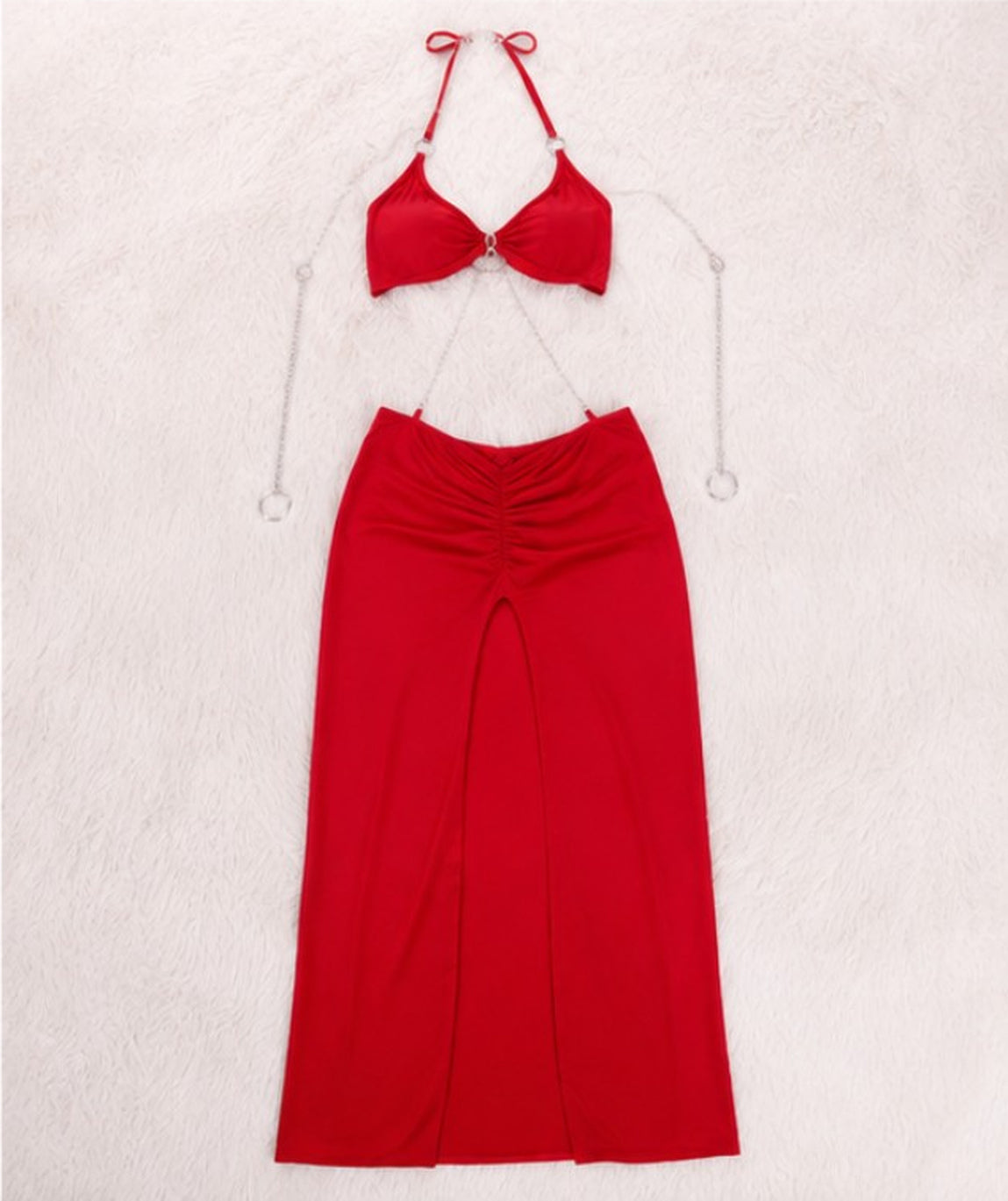 Fiamma Rossa Halter Skirt Set