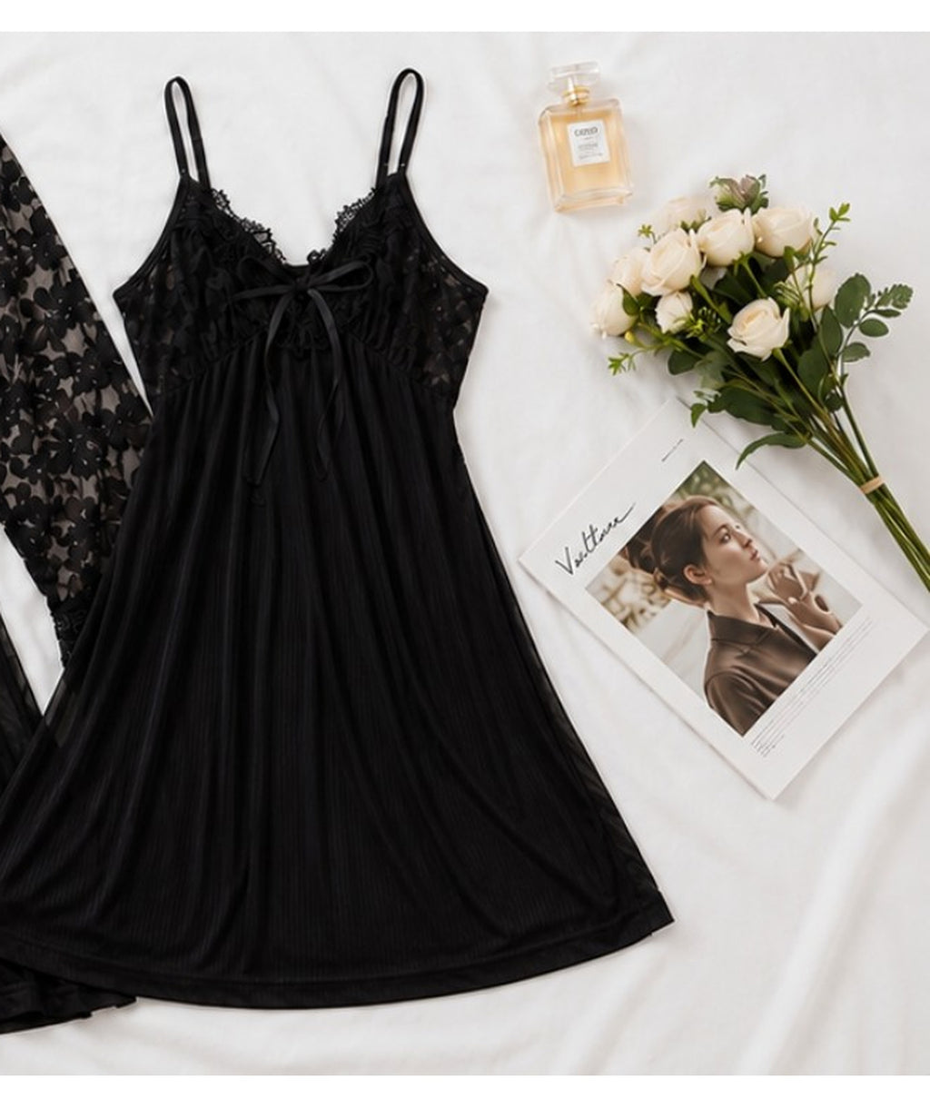 Bordeaux Nappa Robe Set