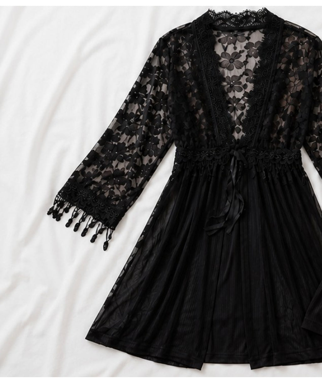 Bordeaux Nappa Robe Set