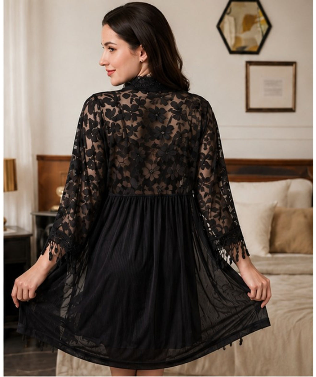 Bordeaux Nappa Robe Set
