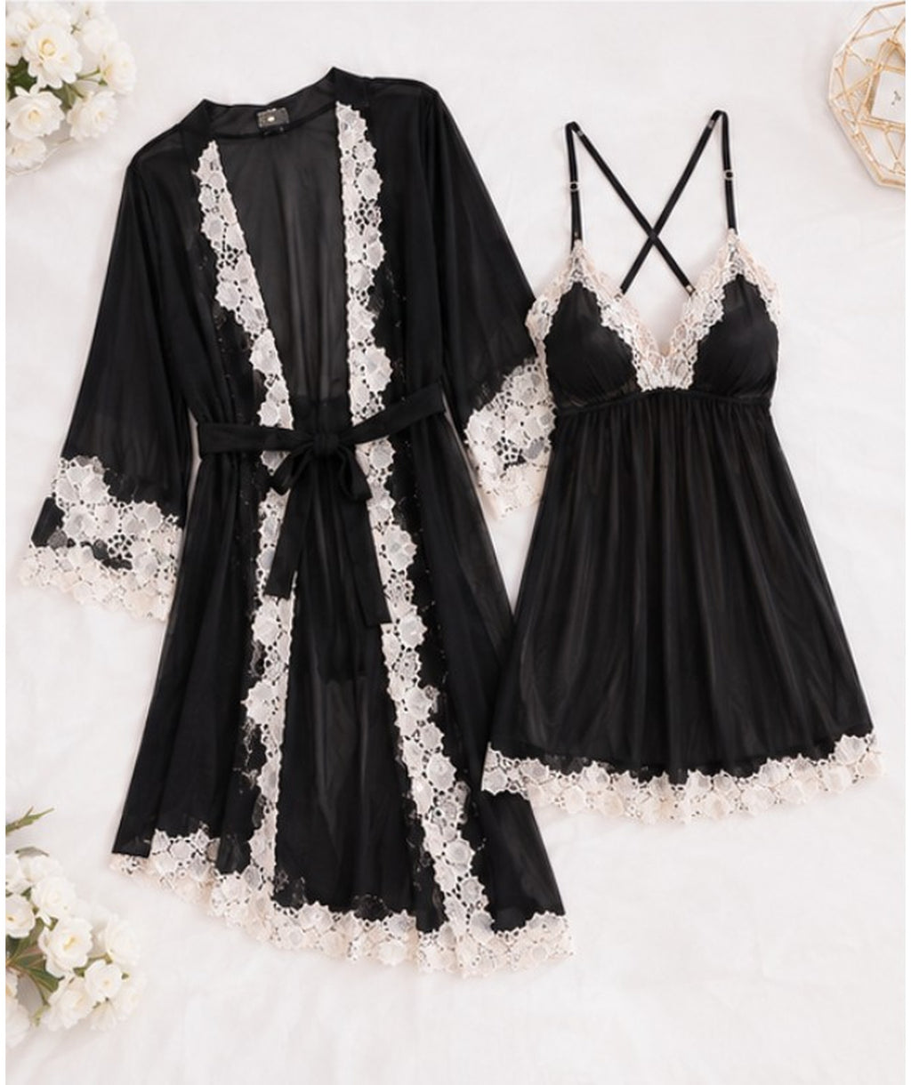 Incrocio Nero Robe Set