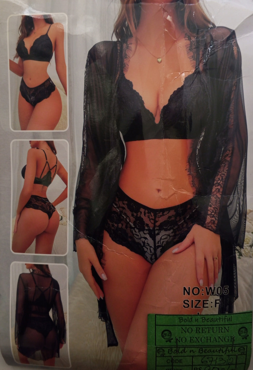 Trio Nero Lace Set