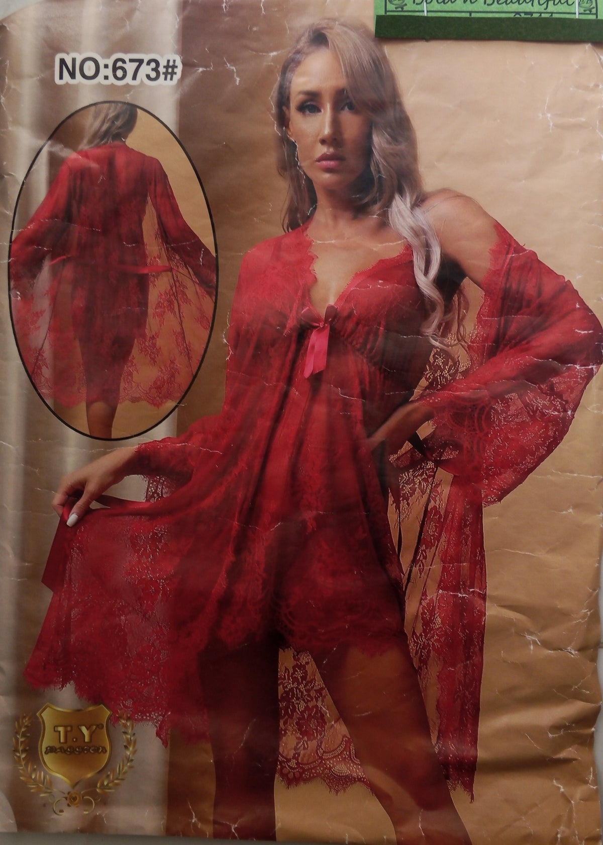 Rosso Pizzo Robe & Gown Set