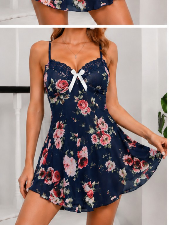 Floral Lace Babydoll Nightdress