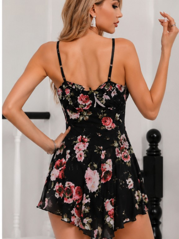 Floral Lace Babydoll Nightdress
