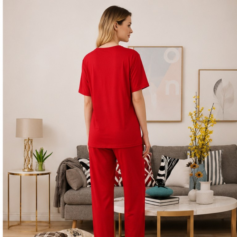 Dazzling Rose Graphic Pajama Set