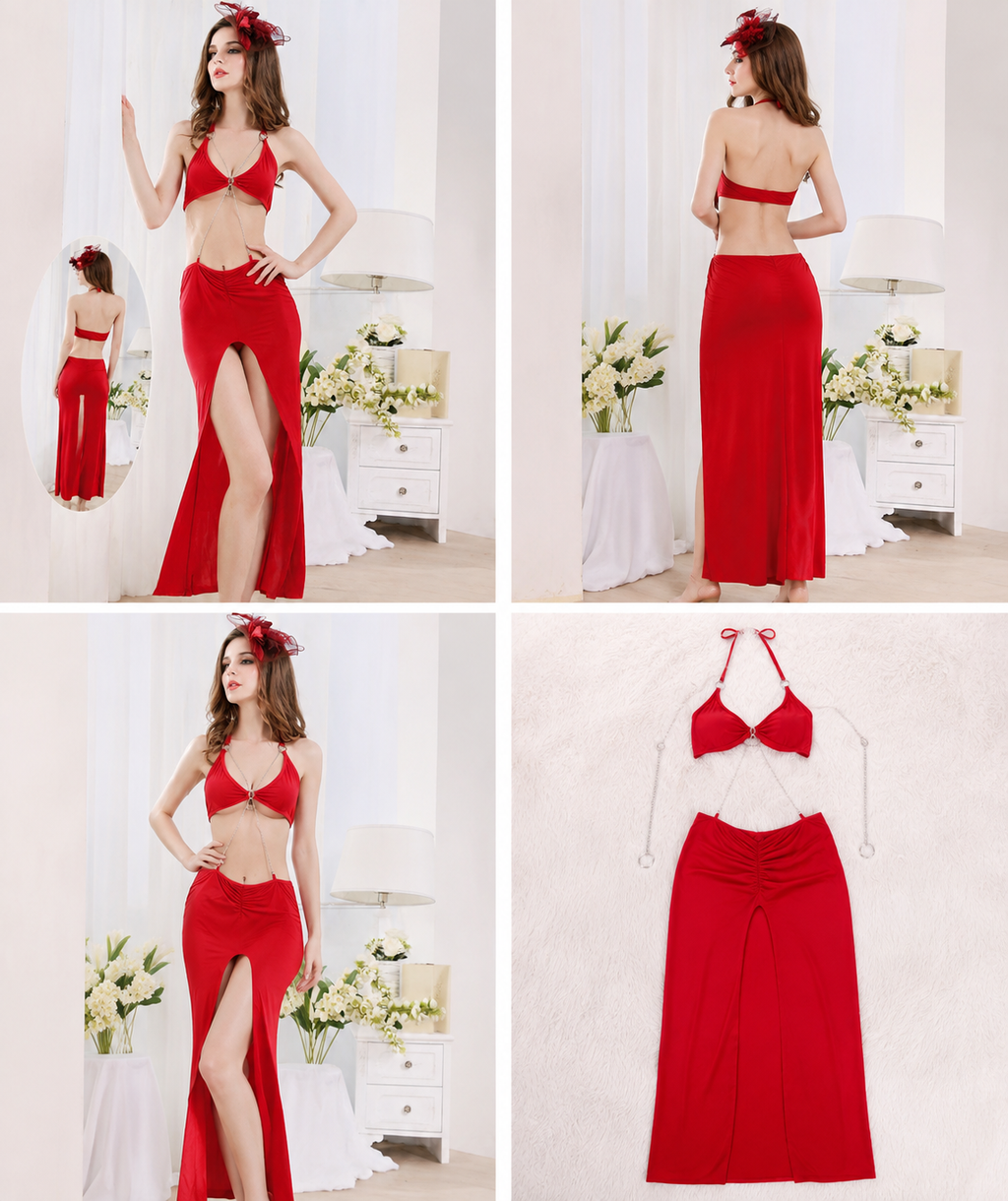 Fiamma Rossa Halter Skirt Set