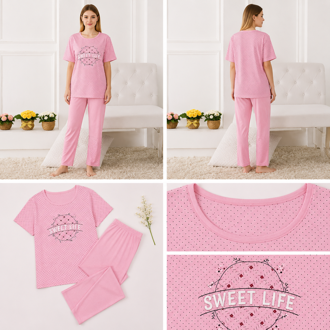 Sweet Life Polka Dot Pajama Set