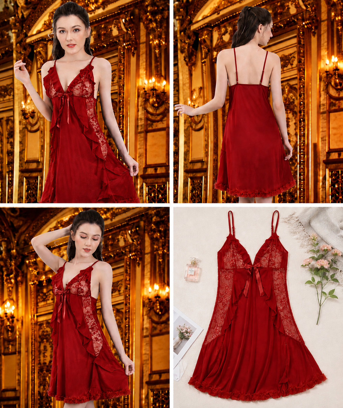 Cascata Rossa Lace Gown