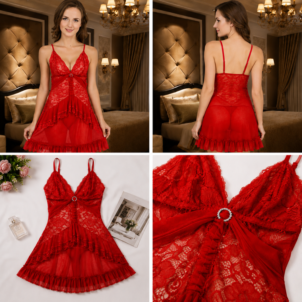 Ring Sheer Lace Babydoll