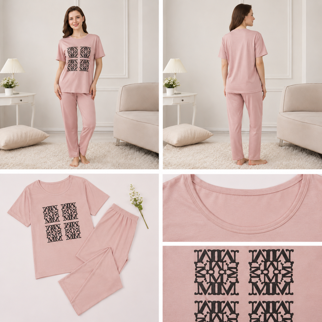 Bold Letter Graphic Pajama Set