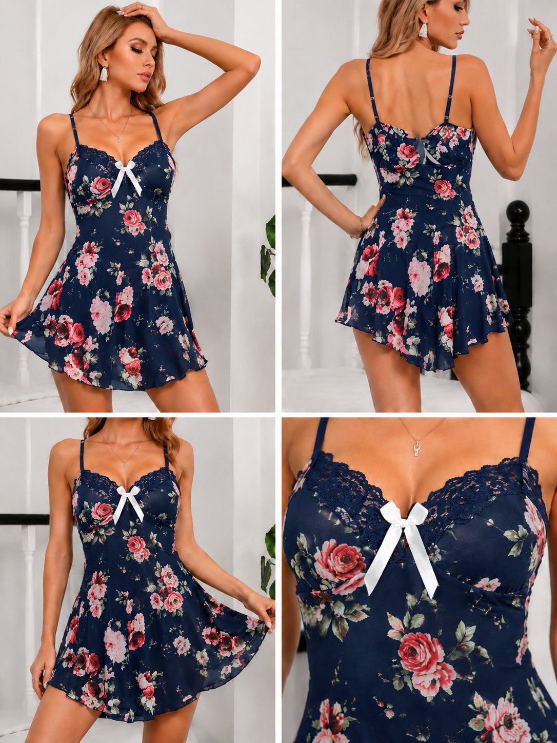 Floral Lace Babydoll Nightdress