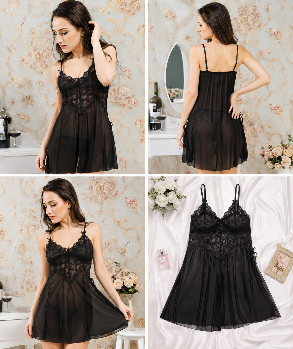 Sussurro Nero Corset Babydoll