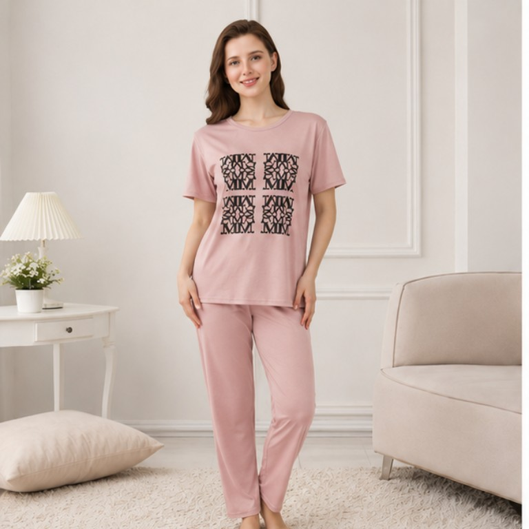 Bold Letter Graphic Pajama Set