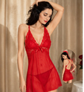 Red Cross-Back Lace Babydoll #6620