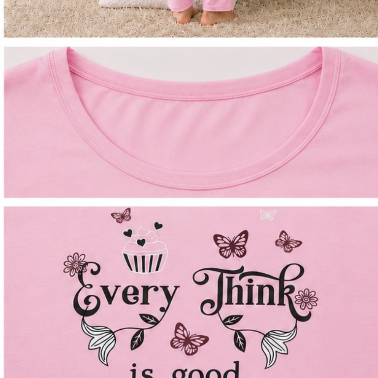 Everything Is Good Graphic Pajama Set