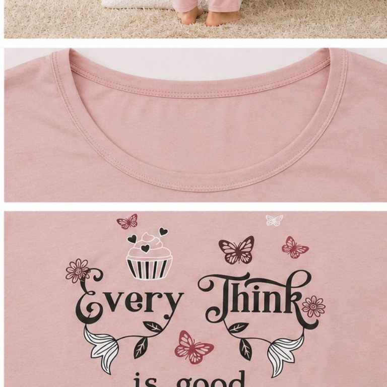 Everything Is Good Graphic Pajama Set