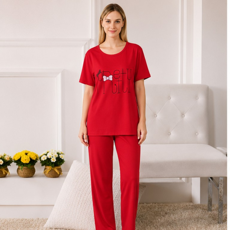 Pretty Bow Graphic Pajama Set