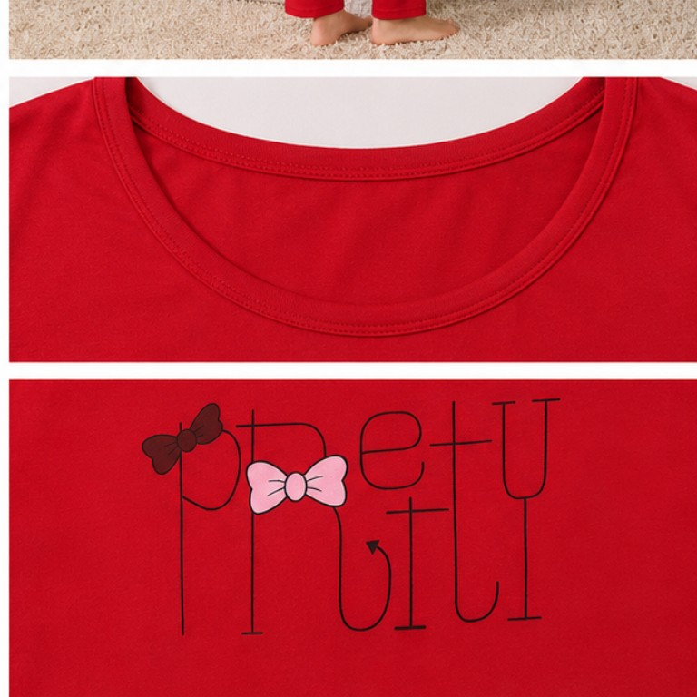 Pretty Bow Graphic Pajama Set
